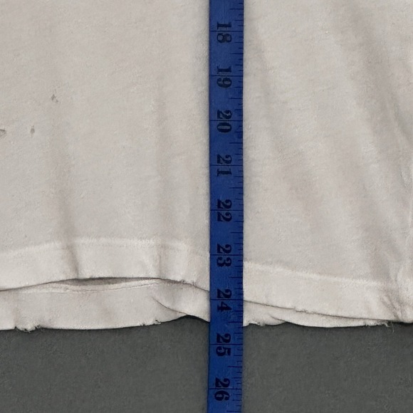 Current Elliott Womens Top 2 M Ruffle Roadie Tee Sugar White Distressed Classic - Picture 12 of 15